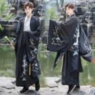 Fox Embroidered Long-sleeve Hanfu Top / Midi Jacket / Maxi Skirt / Set