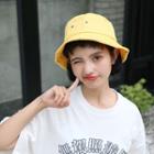 Embroidered Letter Trim Bucket Hat