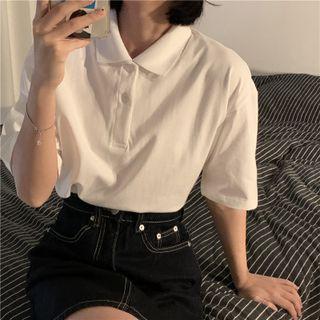 Plain Polo-neck T-shirt