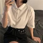 Plain Polo-neck T-shirt