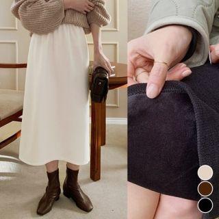 Waistband Long Corduroy Skirt