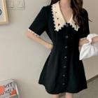 Short-sleeve Chelsea Collar Button-up A-line Dress