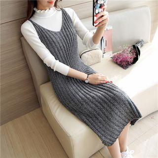 Ribbed Spaghetti-strap Dress