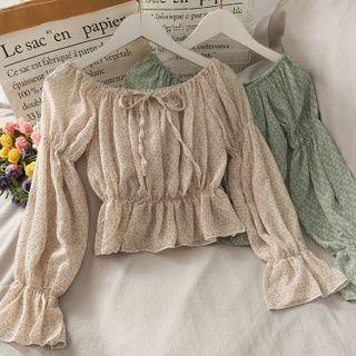 Boatneck Floral Crop Top In 6 Colors