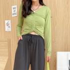 Long-sleeve Plain Drawstring T-shirt (various Designs)