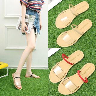 Strapped Flat Slide Sandals