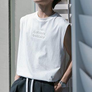 Lettering Embossed Tank Top
