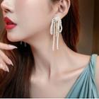 Faux Pearl Bow Drop Earring 1 Pair - D1229-1 - White - One Size
