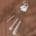 Set Of 4: Mini Cleaning Brush (various Designs) Set Of 4 - White - One Size
