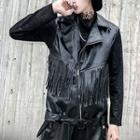 Fringed Faux Leather Jacket