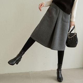 Dual-pocket Napped Skirt Leggings
