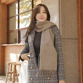 Fringed Colored Woolen Muffler Scarf
