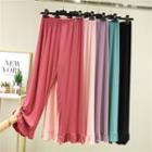 Ruffled Hem Wide-leg Lounge Pants