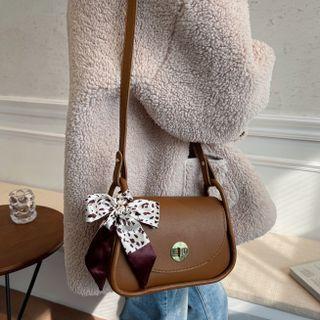 Ribbon Accent Flap Crossbody Bag