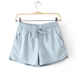 Linen-blend Wide-leg Shorts