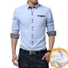 Fleece-lined Contrast-trim Shirt