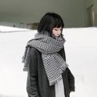 Houndstooth Winter Scarf As Shown In Figure - One Size