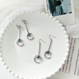 Faux Crystal Open Hoop Dangle Earring