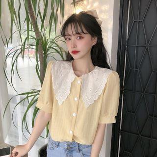 Short-sleeve Doll-collar Blouse