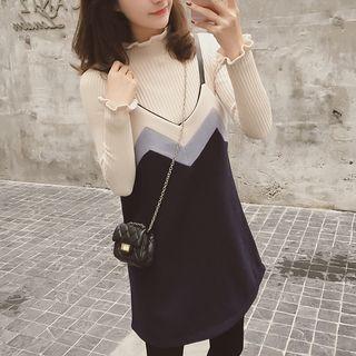 Color Block Spaghetti Strap Dress