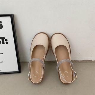 Round-toe Rhinestone Sandals