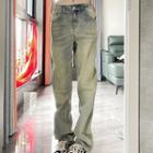 Low-rise Washed Straight Leg Jeans