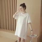 Embellished Short-sleeve T-shirt Dress