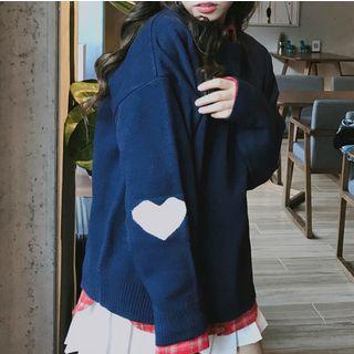 Heart Print Loose-fit Sweater