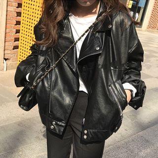 Boxy Faux Leather Jacket