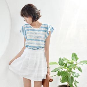 Pintuck A-line Mini Skirt