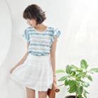 Pintuck A-line Mini Skirt