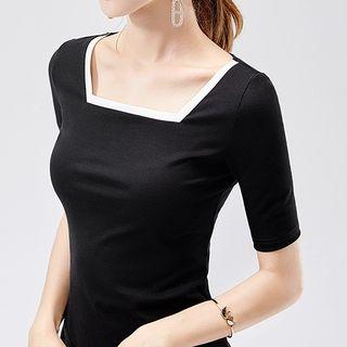 Short-sleeve Square-neck Dance Top