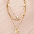Butterfly Rhinestone Alloy Necklace (various Designs)