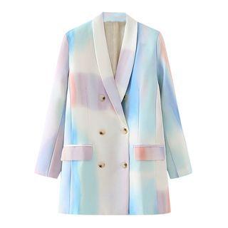 Double Breasted Printed Blazer