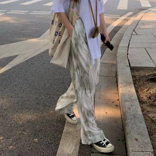 Tie Dye Wide-leg Pants Off-white - One Size