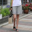Roll-up Striped Shorts With Sash