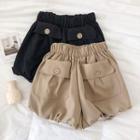 Double-pocket High-waist Wide-leg Shorts