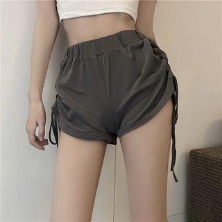 Drawstring-side Cotton Shorts
