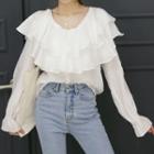Frilled-detail Bell-sleeve Blouse