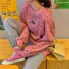 Leopard Print Sweatshirt Leopard - Pink - One Size