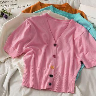 Slim-fit Button-up Crop T-shirt In 7 Colors