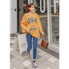 Plus Size Washed Print Oversized T-shirt
