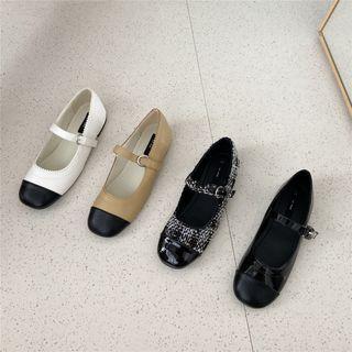 Paneled Mary Jane Flats