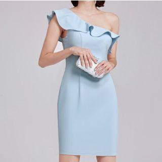 Sleeveless Frill-trim Mini Party Dress