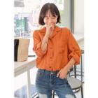 Tab Long-sleeve Pocket-front Shirt