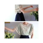 Bell-sleeve Lace-panel Top