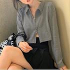 Long-sleeve Collared Zipped T-shirt