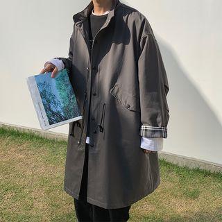 Plain Zip Trench Jacket