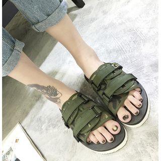 Double Velcro Platform Slippers