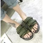 Double Velcro Platform Slippers